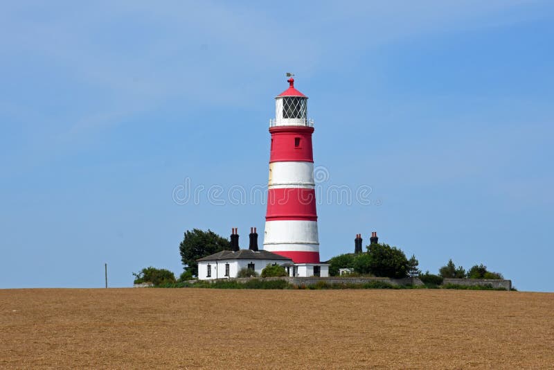 Happisburgh Lighthouse, Norfolk, England royaltyfri bild