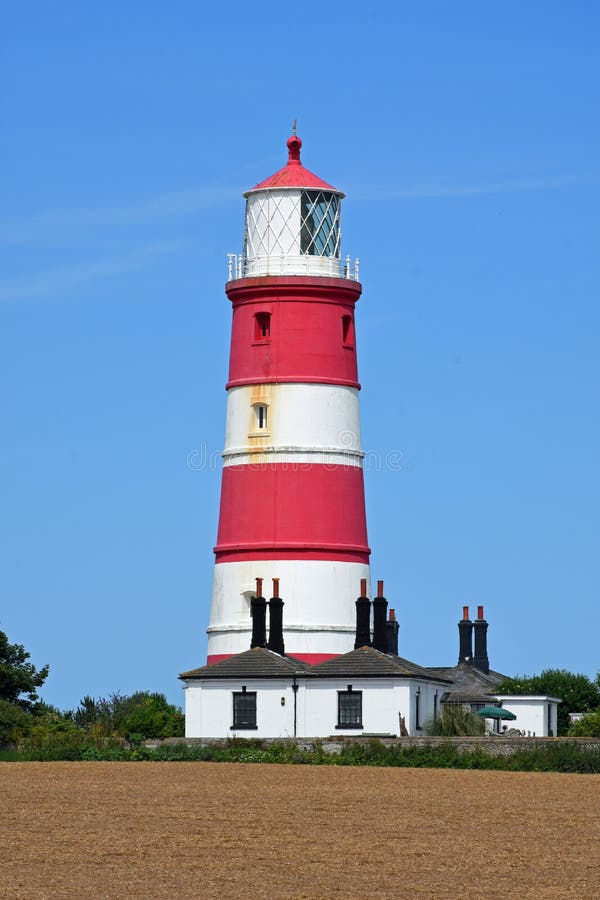 Happisburgh Lighthouse, Norfolk, England royaltyfri fotografi