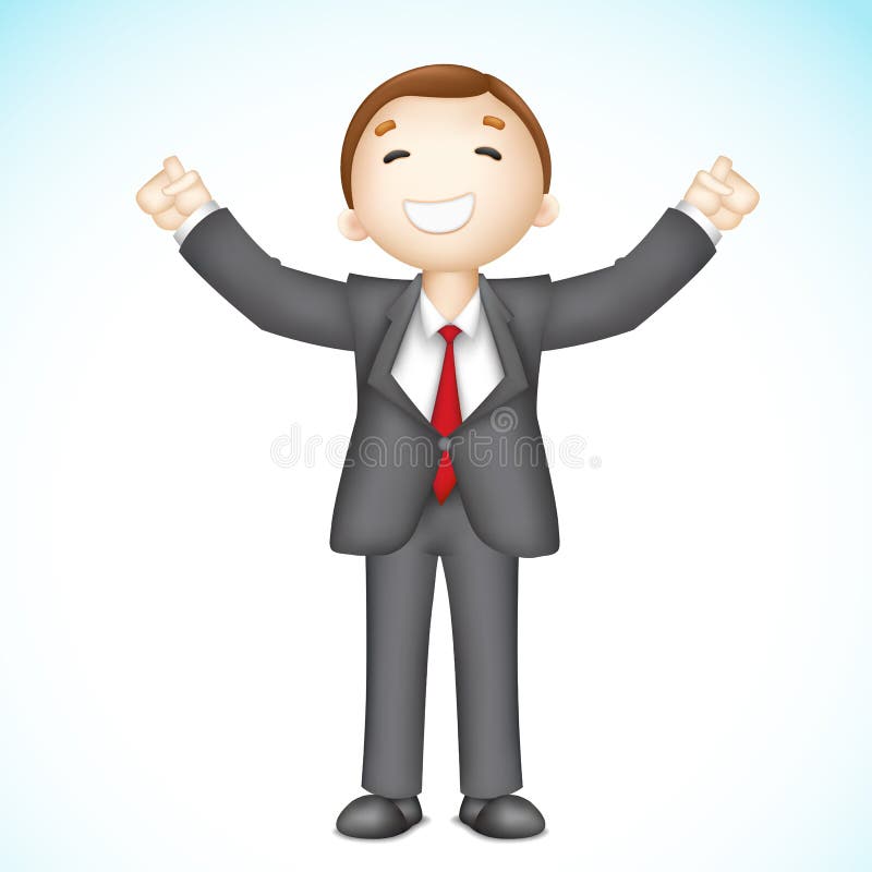 Happy 3d Business man in Vector vector illustration