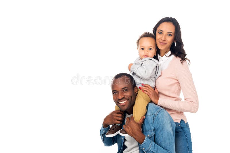 happy african american family standing together and smiling at camera stock photography happy african american family standing together and smiling at camera stock photography