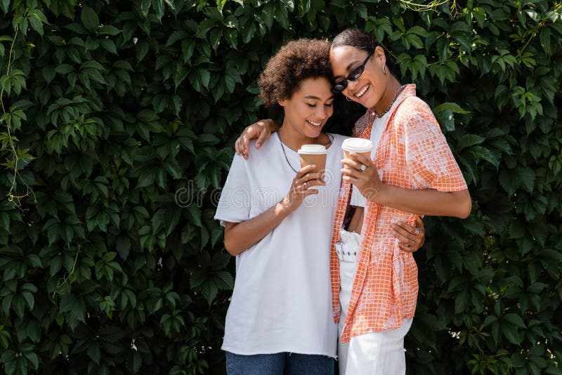 Happy African American Lesbian Woman In Stock Image Image Of Lgbt Drink 263600719