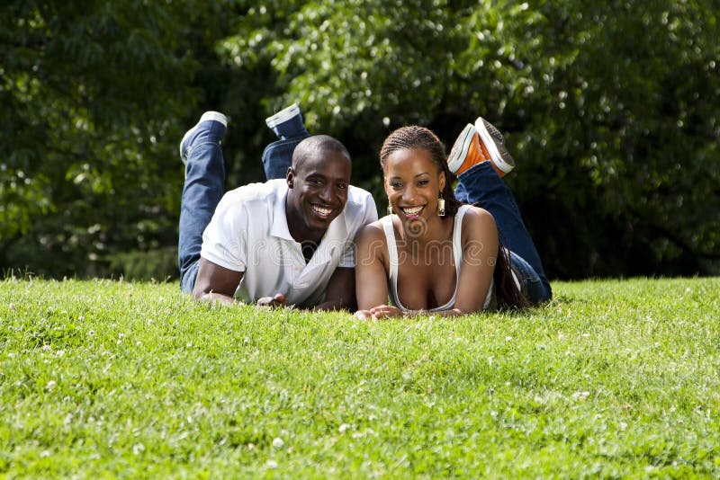Happy African couple royalty free stock photography
