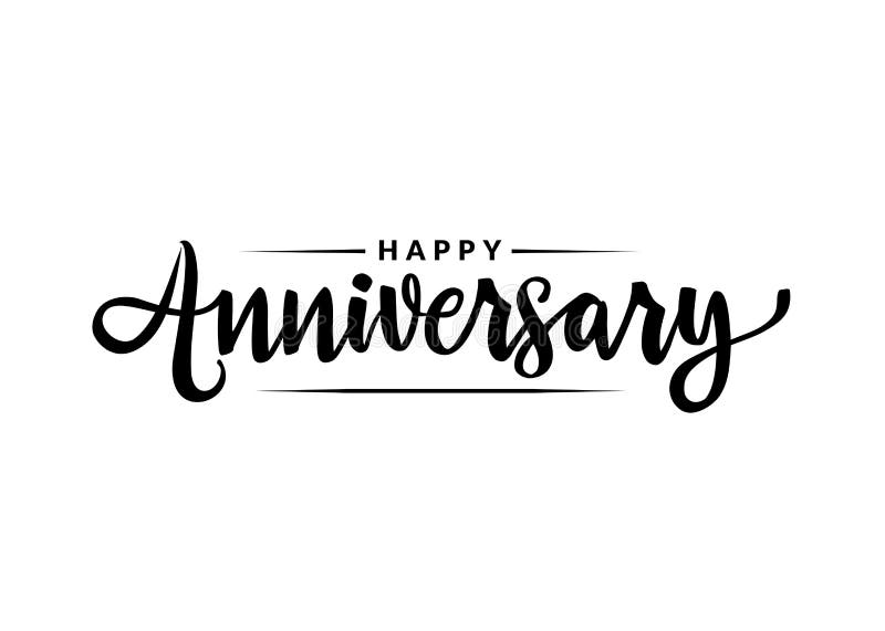 Happy Anniversary Calligraphy Hand Lettering Stock Vector
