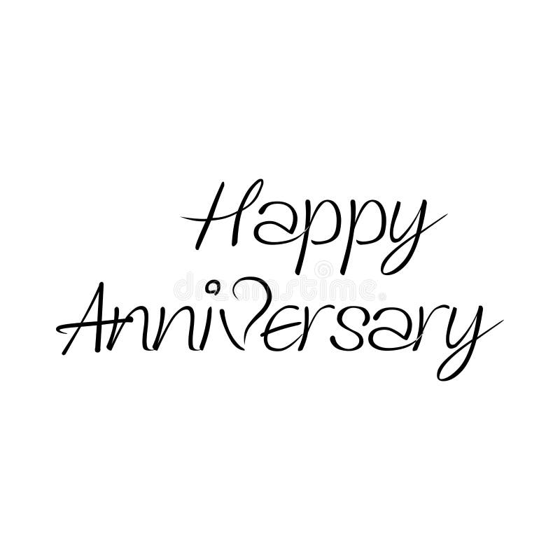 Happy Anniversary.Modern Brush Hand Drawn Vintage Vector Text Thank You ...