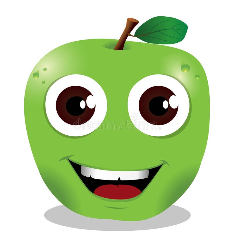 Happy apple cartoon stock vector. Illustration of green 40671404