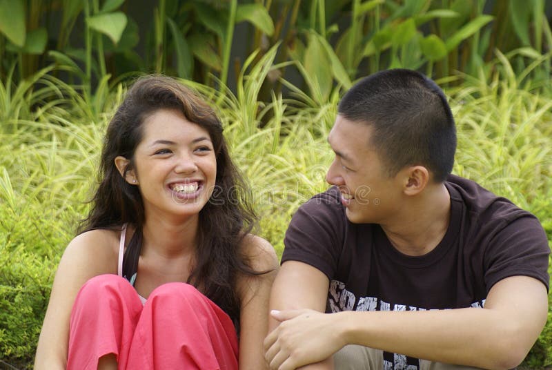 Happy asian couple