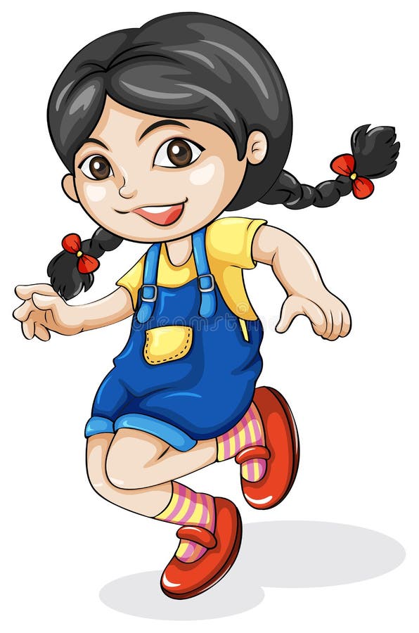 A happy Asian girl dancing vector illustration A happy Asian girl dancing vector illustration