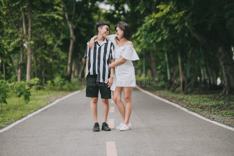 Two Happy Asian Lesbian Couple in Love Stock Image - Image of partner