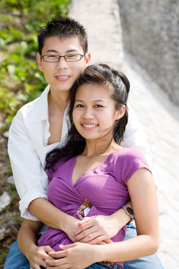 Happy asian young couple