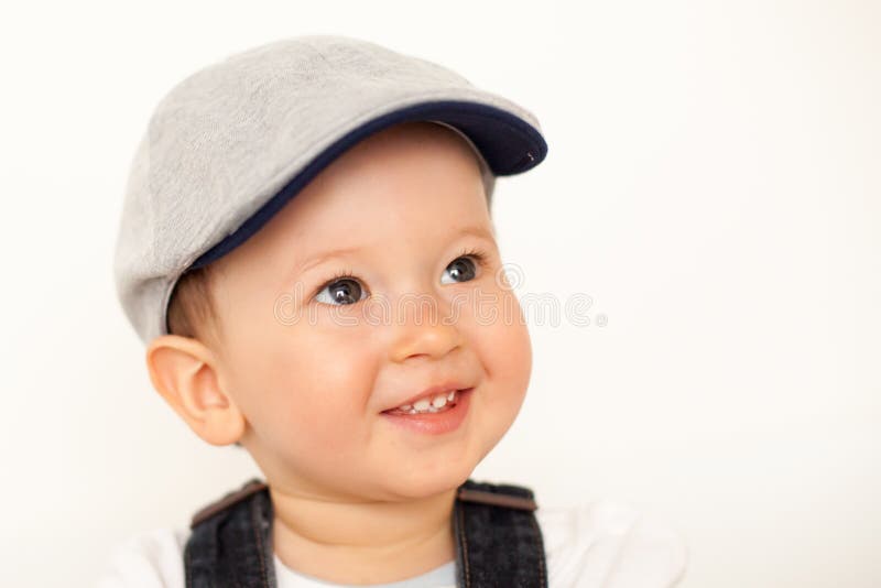 Baby boy with hat stock photo. Image of pretty, calm - 24178632