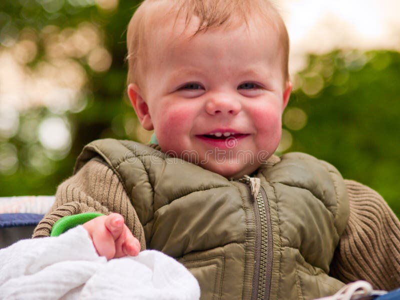 Cute Baby Laughing Cute Baby Saying Shhh At Christmas Stock Photo Image 