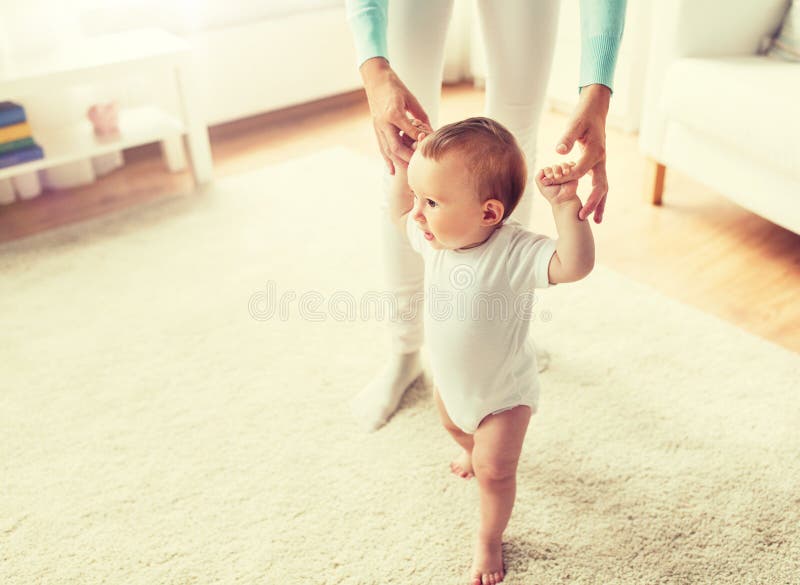 a baby learning to walk