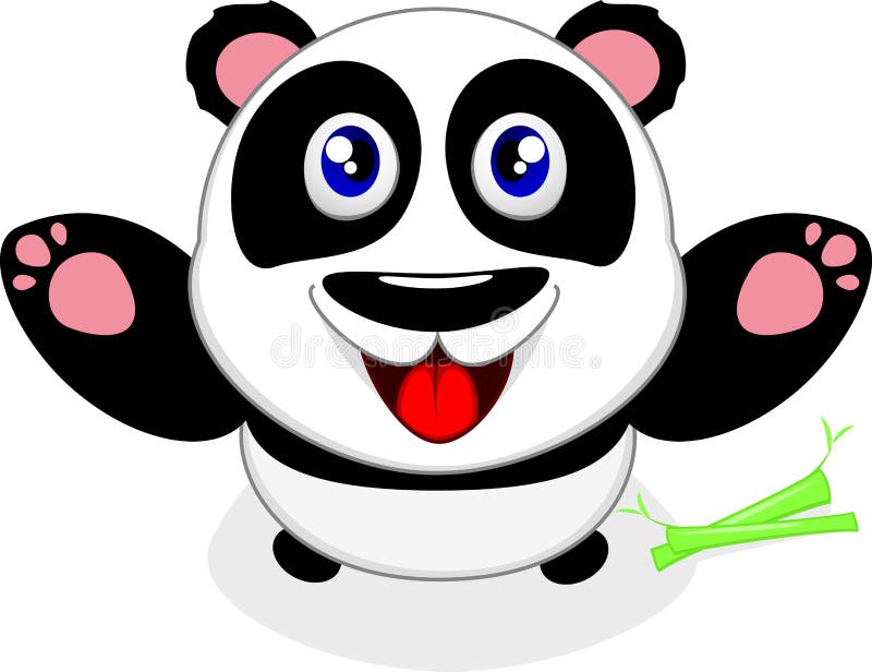 panda happy vector laughing baby illustration bear colourbox