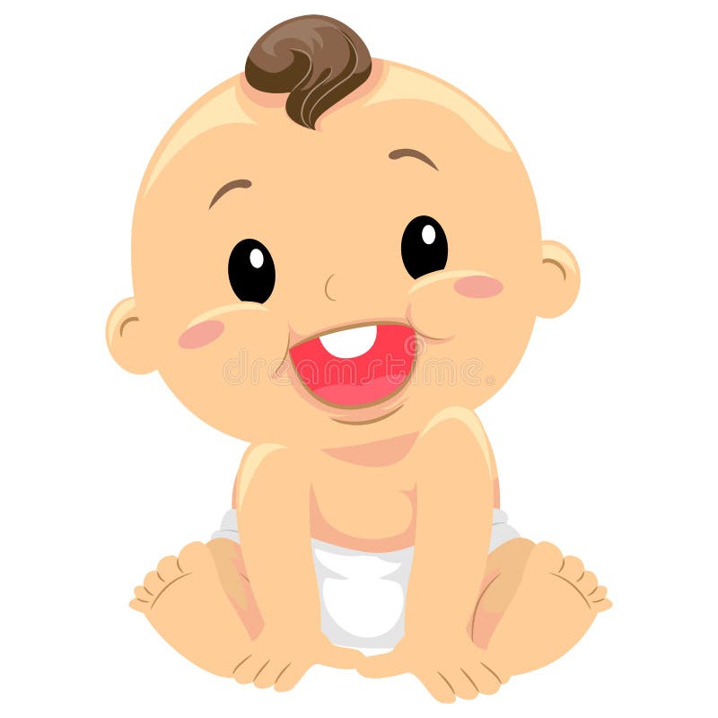 Vector Illustration of a Baby Sitting. Vector Illustration of a Baby Sitting