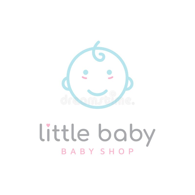 Happy Baby Toddler Babies Line Outline / Line Art Logo Design Stock ...