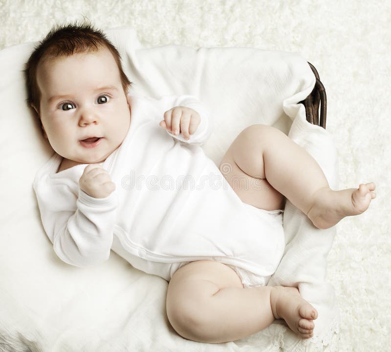 Happy baby, top view stock image Happy baby, top view stock image