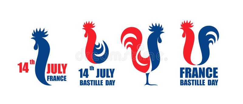 Happy Bastille Day, 14 July. Viva France National Day. French Rooster Stock  Vector - Illustration of animal, abstract: 121156114