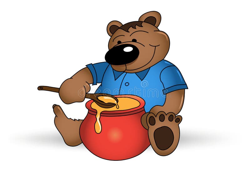 Happy Bear With Honey Pot Royalty Free Stock Photo Image 21651395