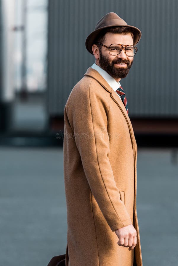 happy bearded businessman in glasses standing stock photography happy bearded businessman in glasses standing stock photography