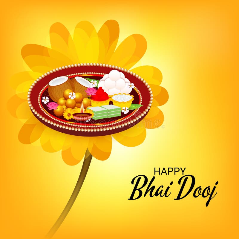 Happy Bhai Dooj Celebration. Stock Illustration - Illustration of