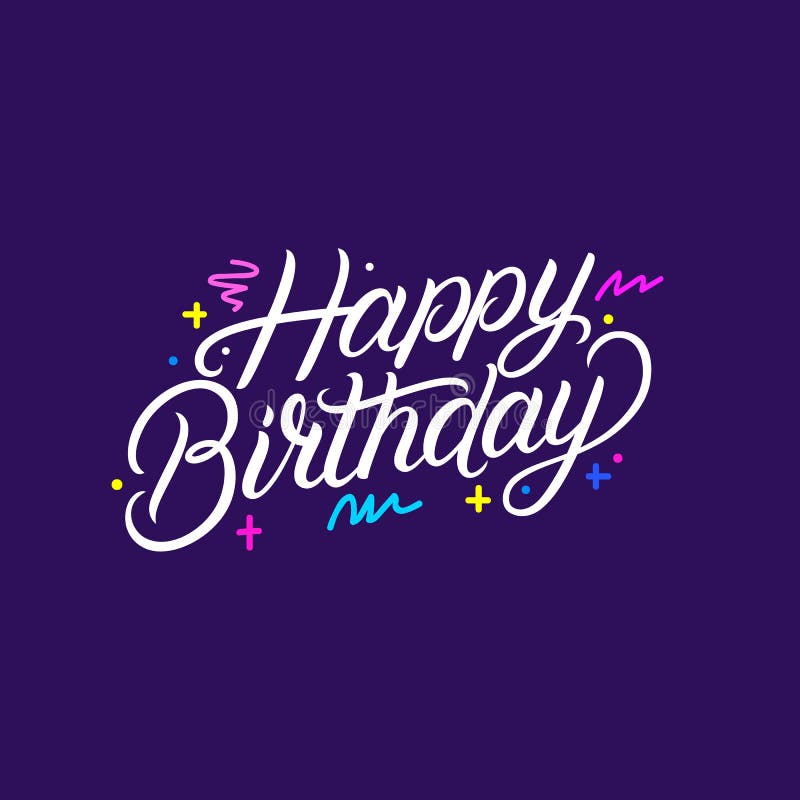 Happy Birthday A C Crit A La Main Illustration De Vecteur Illustration Du Elegant Fond
