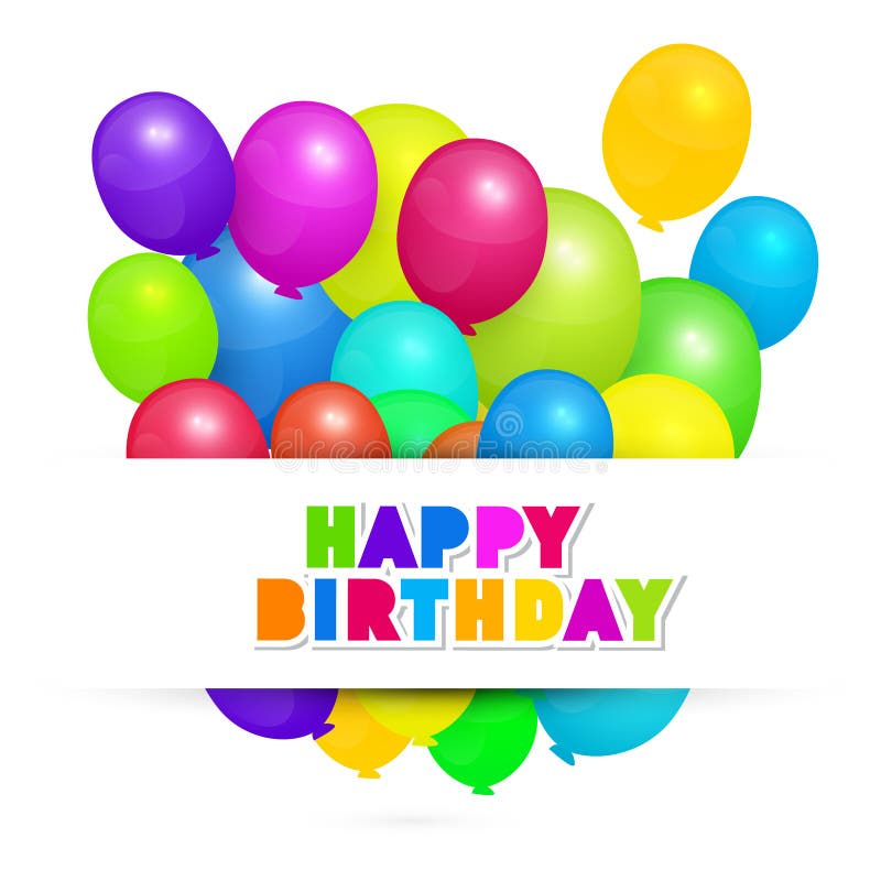 Colorful Happy Birthday Card on Yellow Background Stock Vector