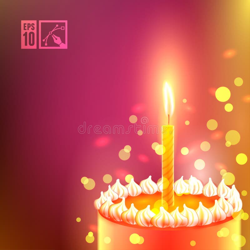 "Happy Birthday" Background with Cake. Vector illustration, eps10. stock illustration