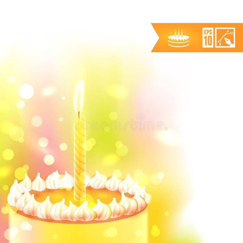 "Happy Birthday" Background with Cake. Vector illustration, eps10. royalty free illustration