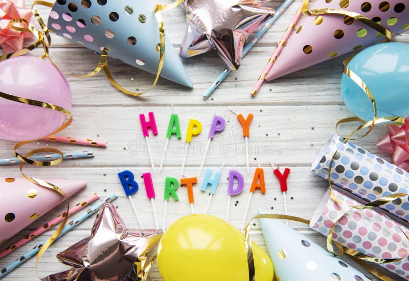 Happy Birthday or Party Background Stock Photo - Image of decorations ...