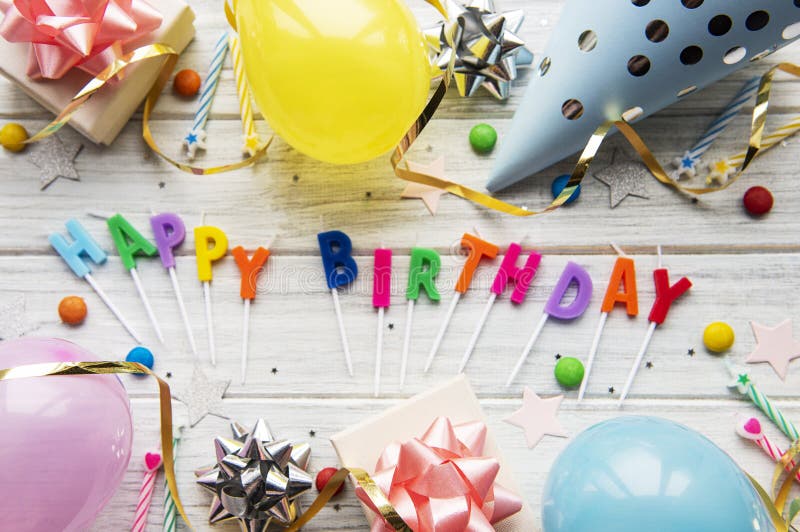 Happy Birthday Or Party Background Stock Photo - Image of decorations ...