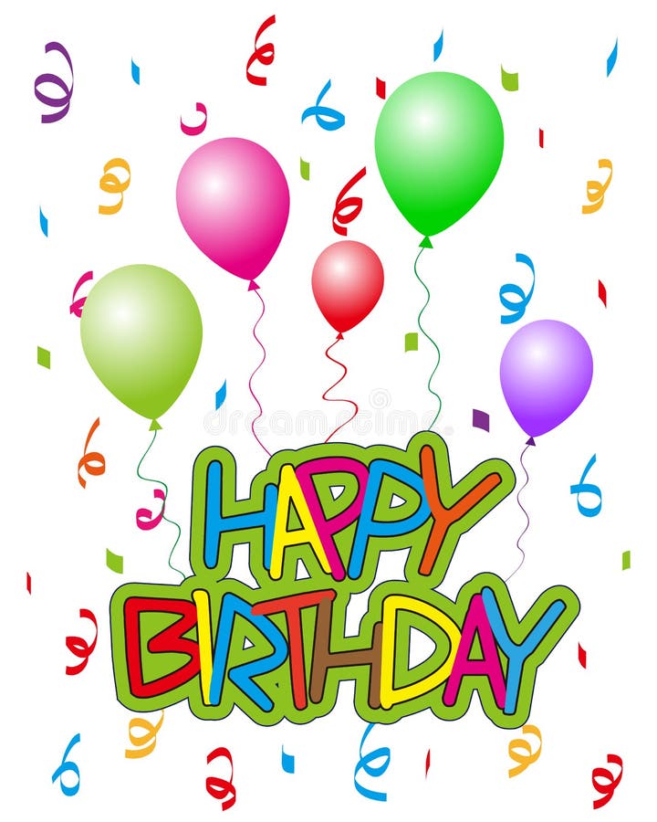Happy Birthday Balloons Banner Stock Vector Illustration of colored