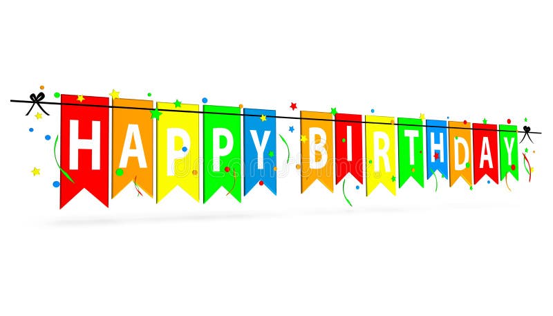 Birthday, A Banner On A White Background Stock Vector - Illustration of ...