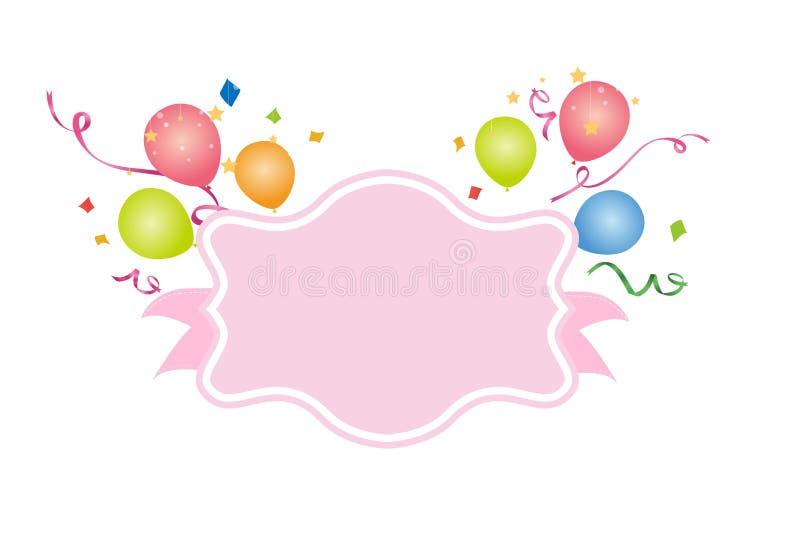 Happy Birthday Banner with Balloons on White . Stock Image - Image of 2020,  year: 184049793