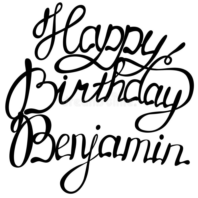 Download Happy Birthday Benjamin Name Lettering Stock Vector ...