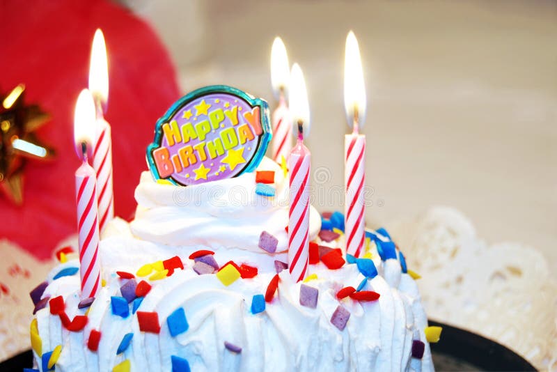 Happy Birthday Cake With Candles Stock Photo Image 5933186