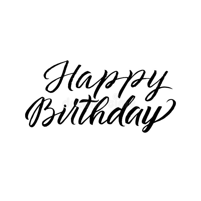 Happy Birthday Calligraphy Greeting Card. Hand Lettering - Handmade ...