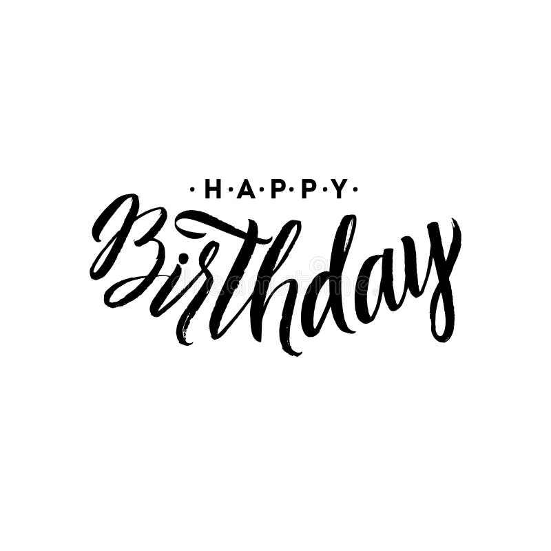 Happy Birthday Calligraphy Greeting Card. Hand Lettering - Handmade ...