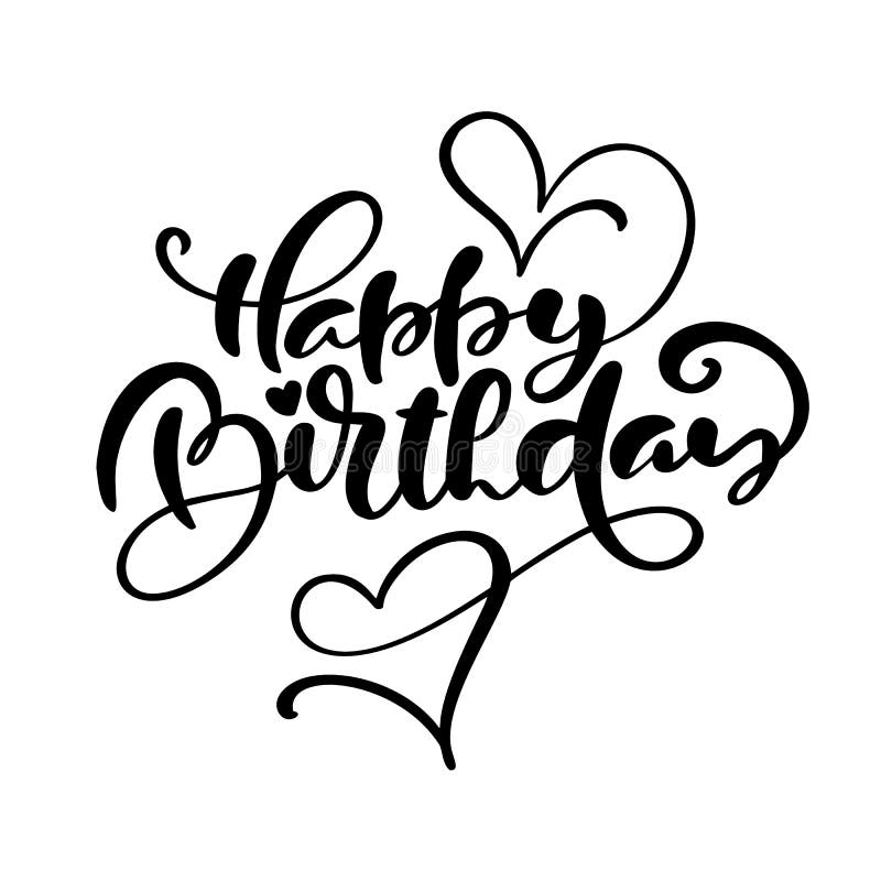 Happy Birthday Lettering For Invitation And Greeting Card, Prints And ...