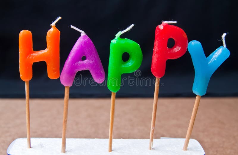 Happy birthday candle stock image. Image of luminous 37997293