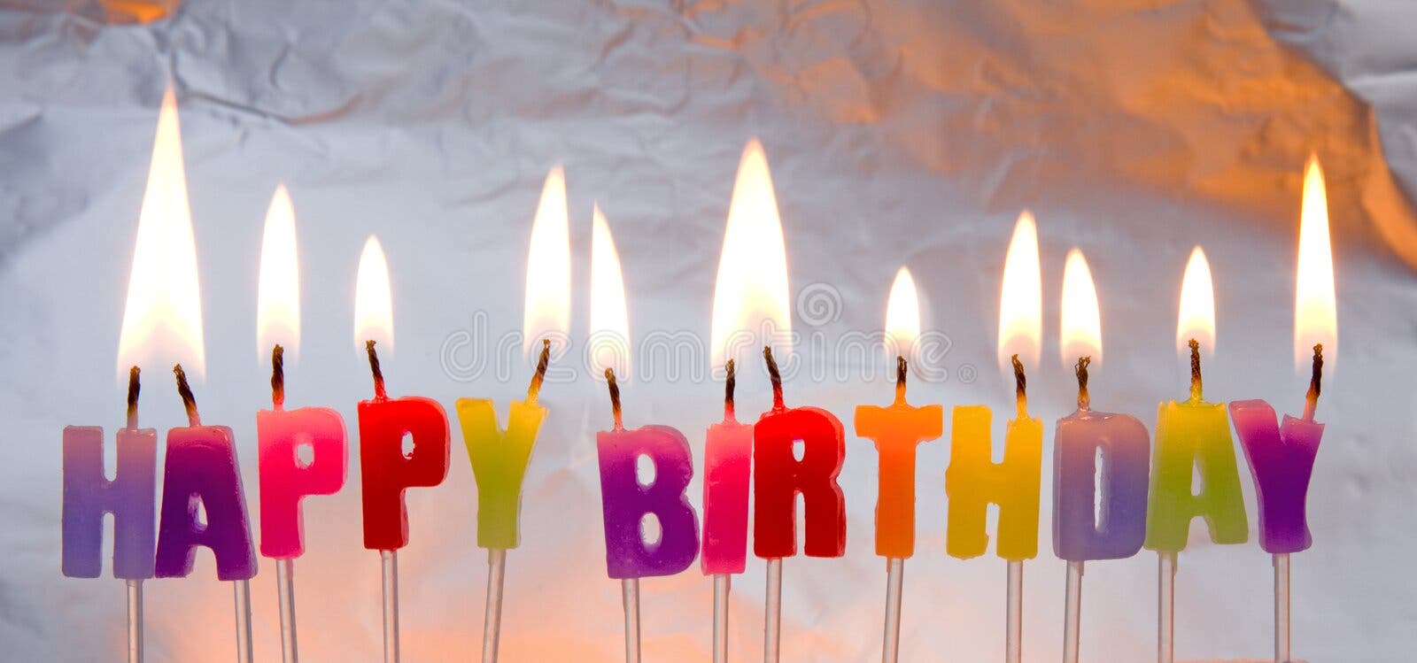 Happy Birthday Lit Candles Closeup Stock Image Image of food, concept