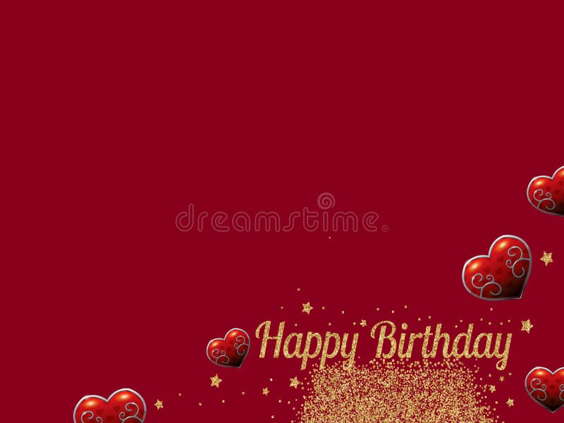 Happy Birthday Card Background Decoration Border Celebration Glitter Hearts  Love Stock Photo - Image of border, card: 166656462