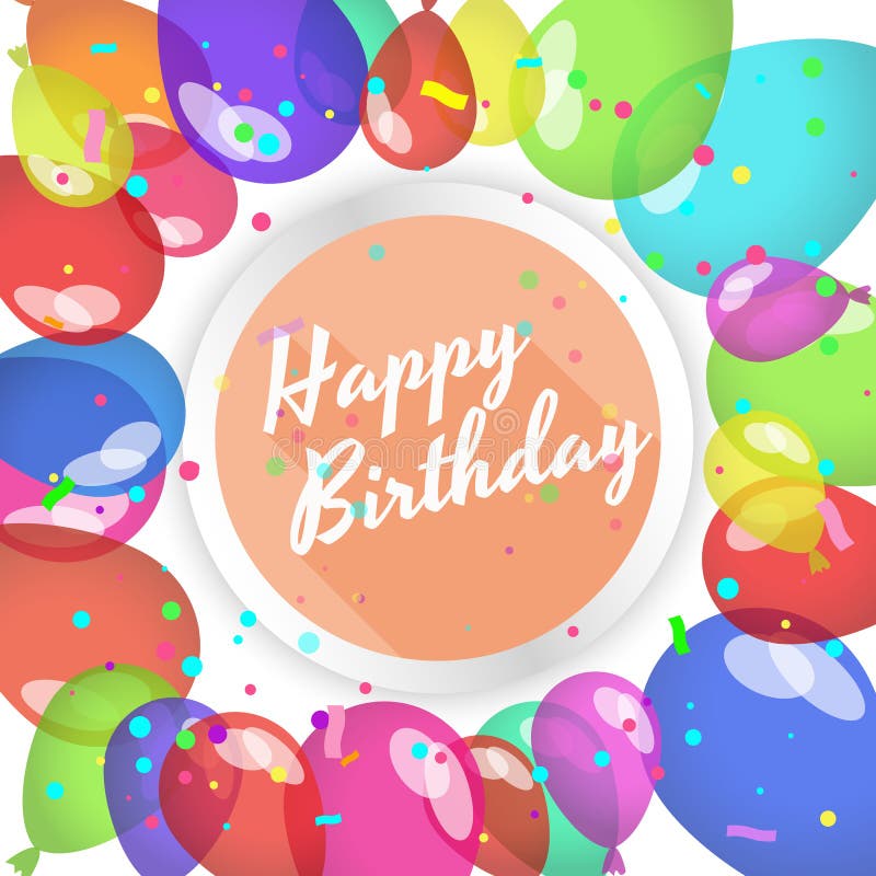 Colorful Happy Birthday Greeting Card Stock Illustration - Illustration ...