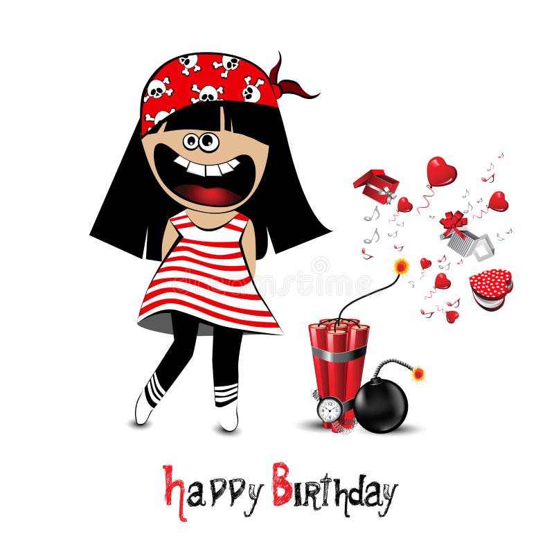 Happy Birthday Card a child pirate. 