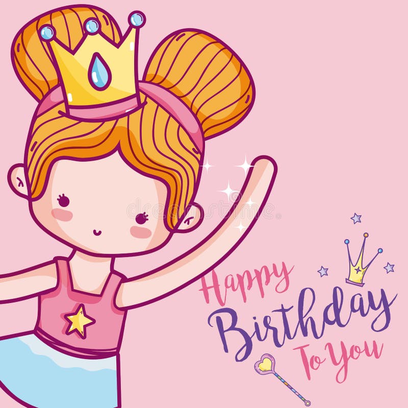 Happy Birthday with Cute Ballet Dancer Card Stock Vector - Illustration ...