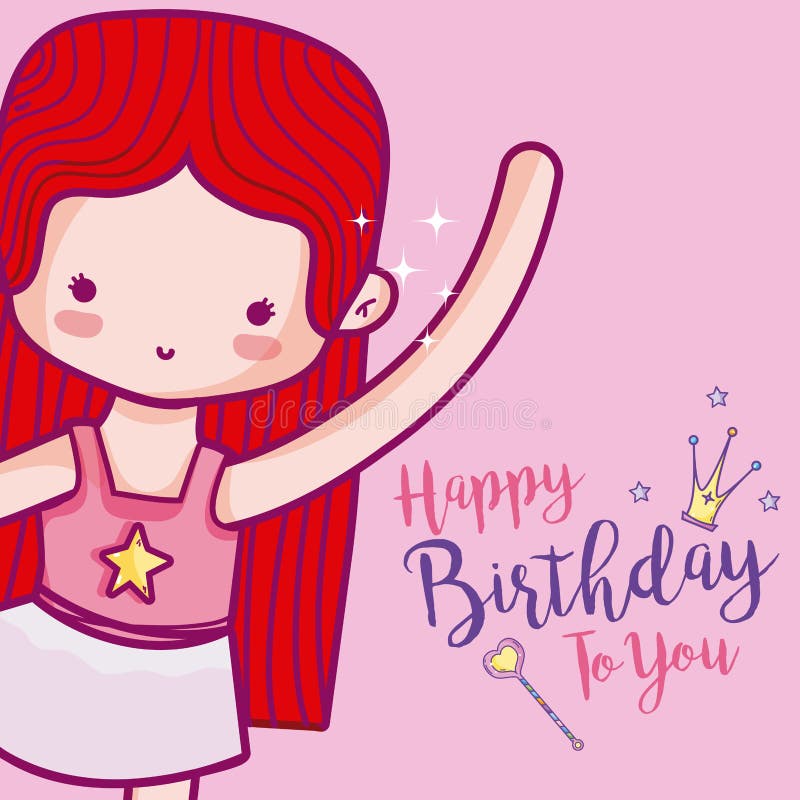 Happy Birthday with Cute Ballet Dancer Card Stock Vector - Illustration ...