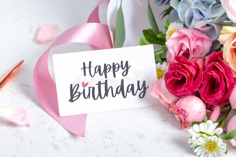 Download Rose Flowers Happy Birthday Royalty-Free Stock