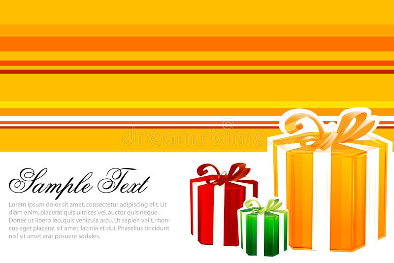 Happy birthday card with gifts stock illustration