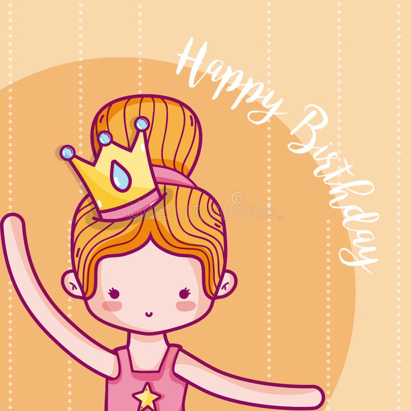 Happy Birthday Card for Girl Stock Vector - Illustration of happy ...