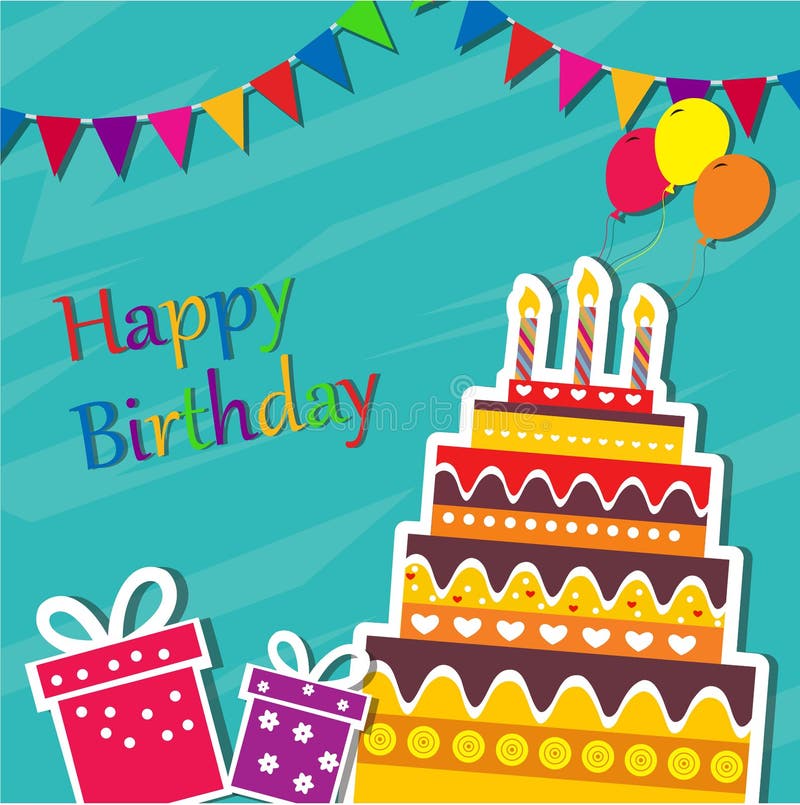 Happy birthday card stock vector. Illustration of template - 73879484