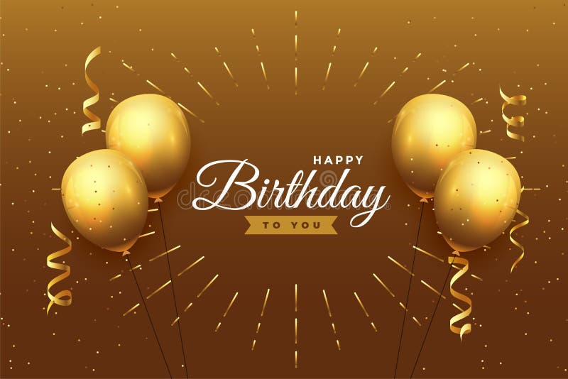 Happy Birthday Celebration Background in Golden Theme Stock Vector